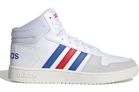 adidas Hoops 2.0 Mid White Blue Red Men's 